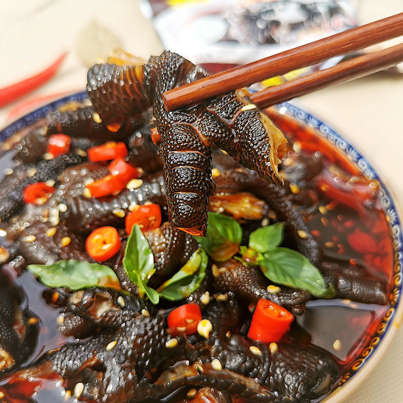 麻辣鸡爪无骨鸡爪红油去骨黑凤爪乌鸡爪鸡脚熟食盐帮菜