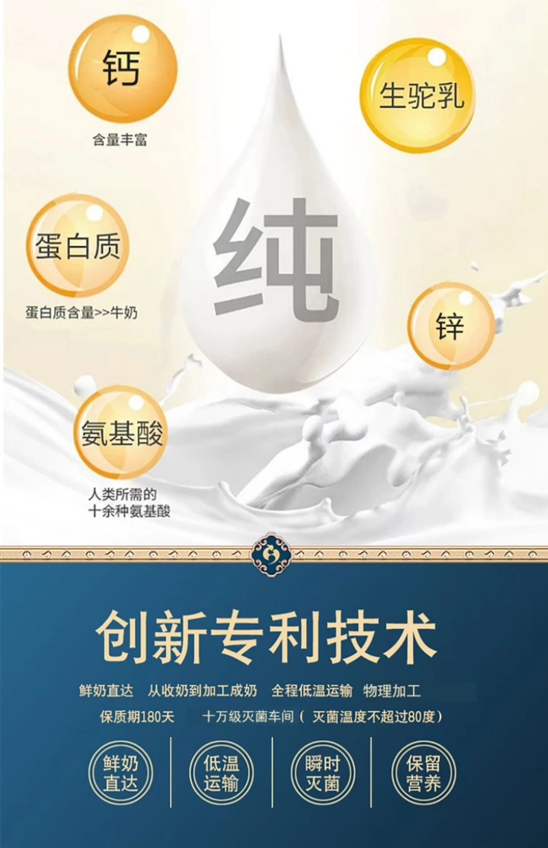 内蒙古阿拉善沙漠之神纯骆驼奶大量上市