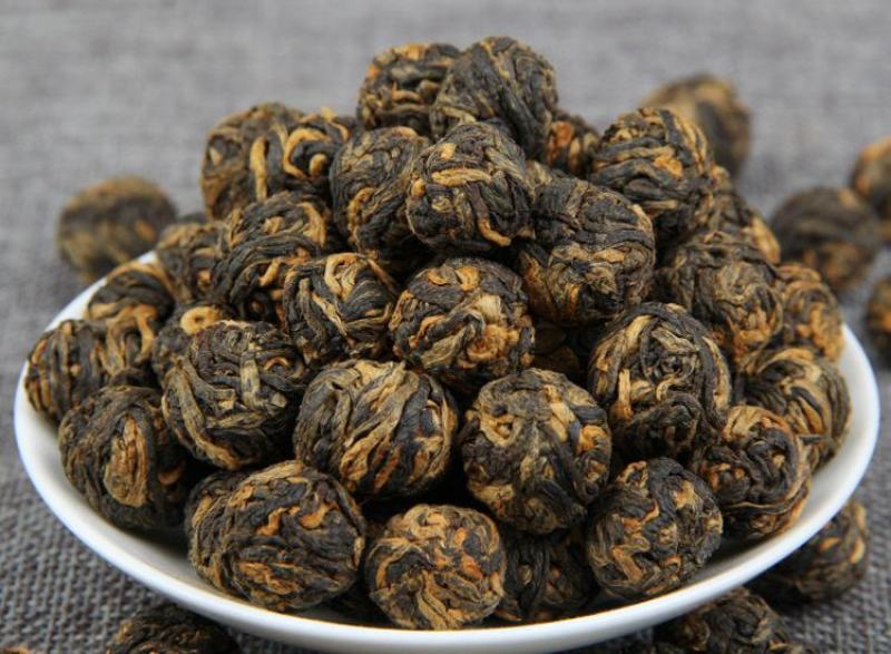 批发云南滇红茶金珠绣球滇红茶功夫红芽金珠茶500g