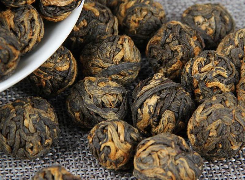 批发云南滇红茶金珠绣球滇红茶功夫红芽金珠茶500g