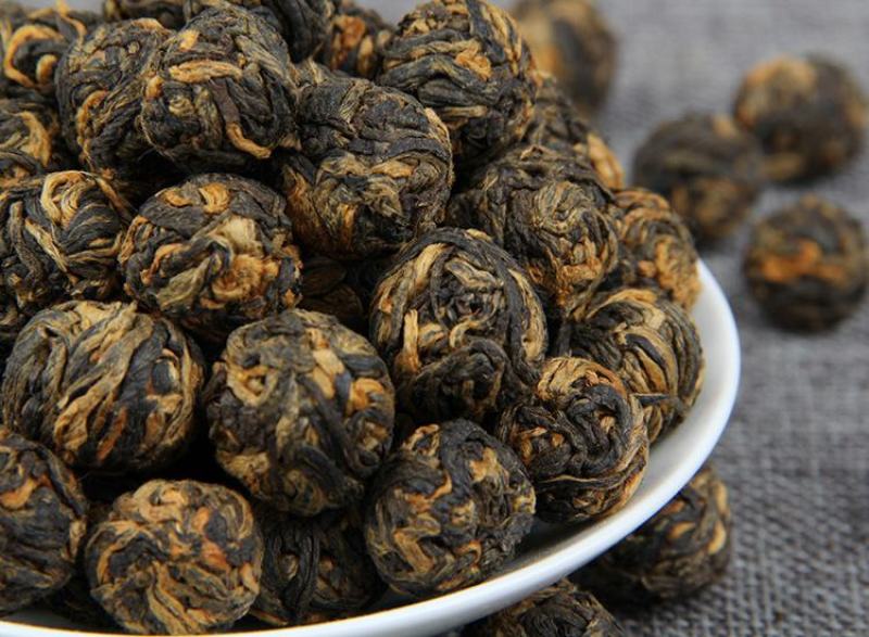 批发云南滇红茶金珠绣球滇红茶功夫红芽金珠茶500g