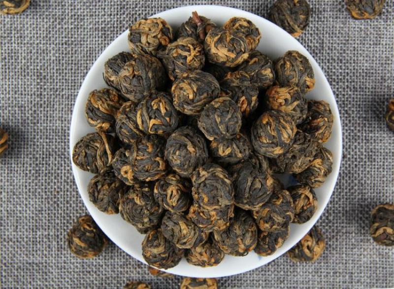 批发云南滇红茶金珠绣球滇红茶功夫红芽金珠茶500g