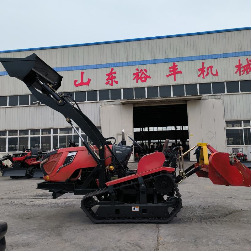 裕丰80马力履带拖拉机加装工程铲农用大型装卸推土铲旋耕机