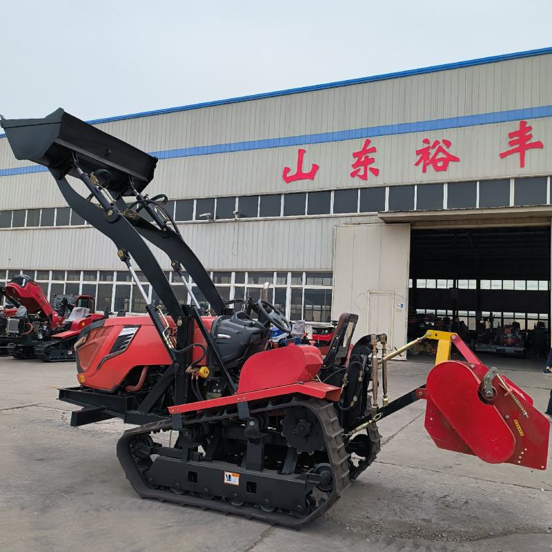 裕丰80马力履带拖拉机加装工程铲农用大型装卸推土铲旋耕机
