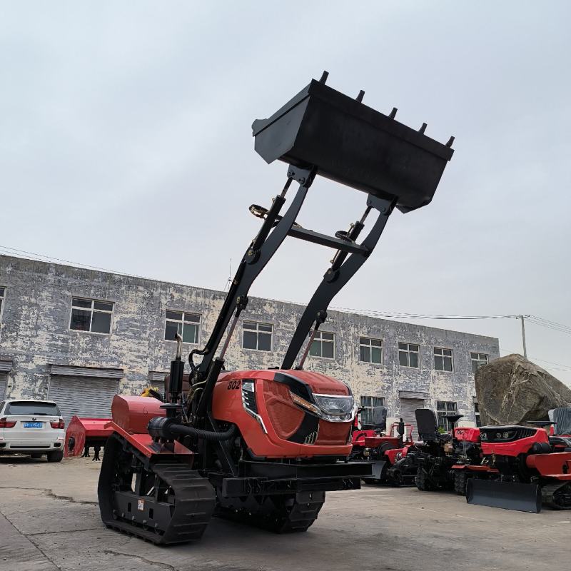 裕丰80马力履带拖拉机加装工程铲农用大型装卸推土铲旋耕机