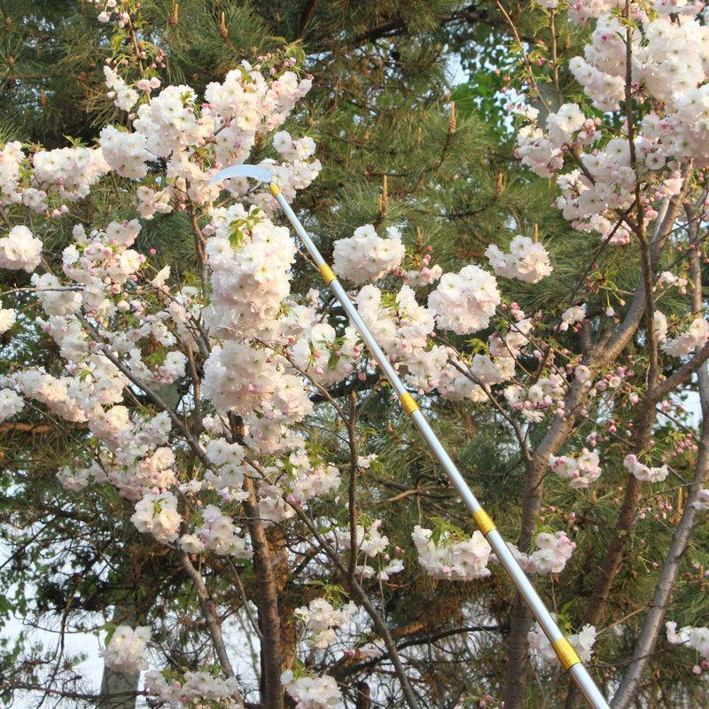 多功能不锈钢超硬伸缩杆香椿槐花摘果杆钓鱼高枝锯手柄绝缘抄