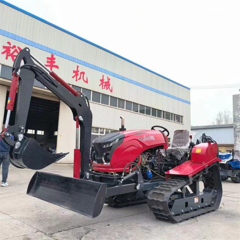 升级款50马力水旱两用大棚果园管理机履带旋耕机