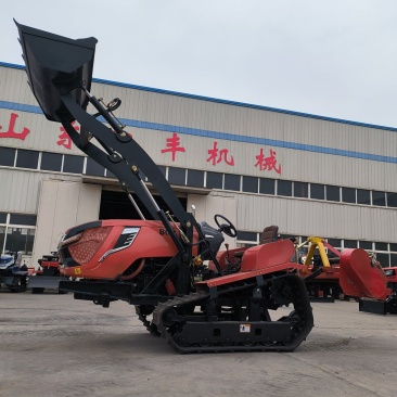 大马力水旱两用加装工程铲斗履带旋耕拖拉机