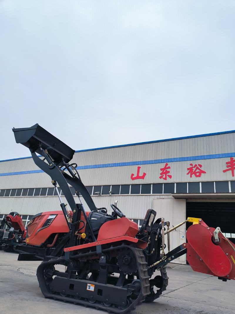 大马力水旱两用加装工程铲斗履带旋耕拖拉机
