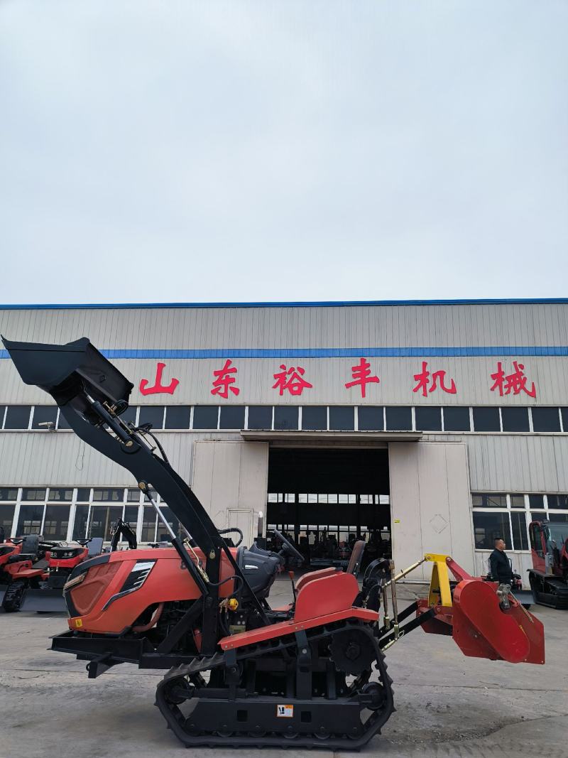 大马力水旱两用加装工程铲斗履带旋耕拖拉机