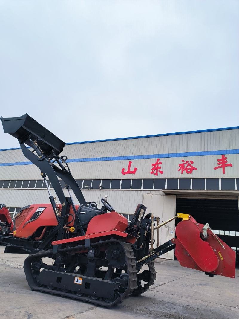 大马力水旱两用加装工程铲斗履带旋耕拖拉机