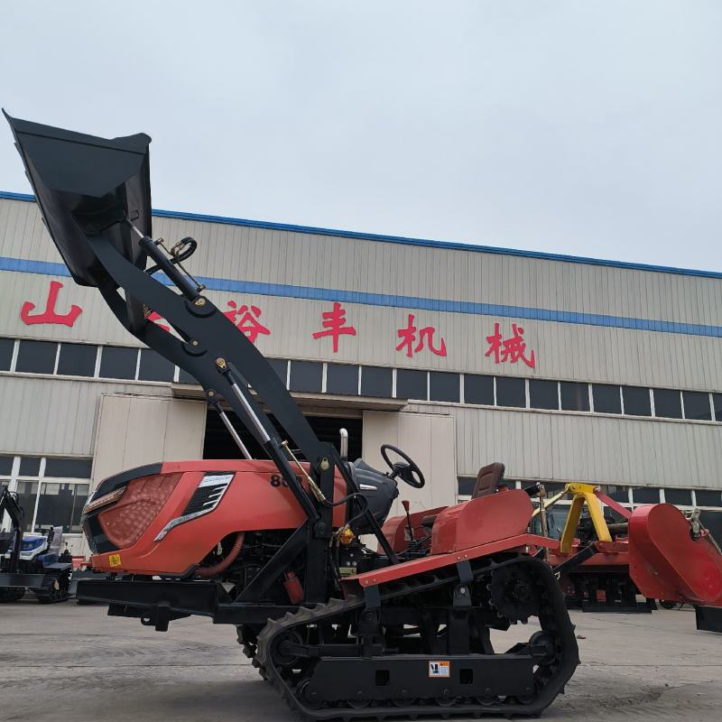 大马力水旱两用加装工程铲斗履带旋耕拖拉机