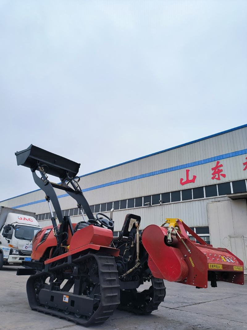 大马力水旱两用加装工程铲斗履带旋耕拖拉机