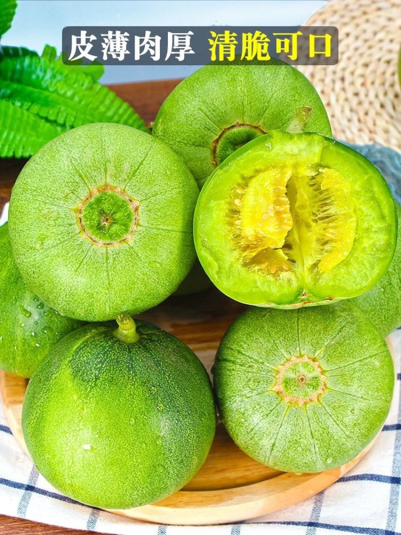 山东露天头茬绿宝甜瓜，现货基地一手货源，保质保量对接全国