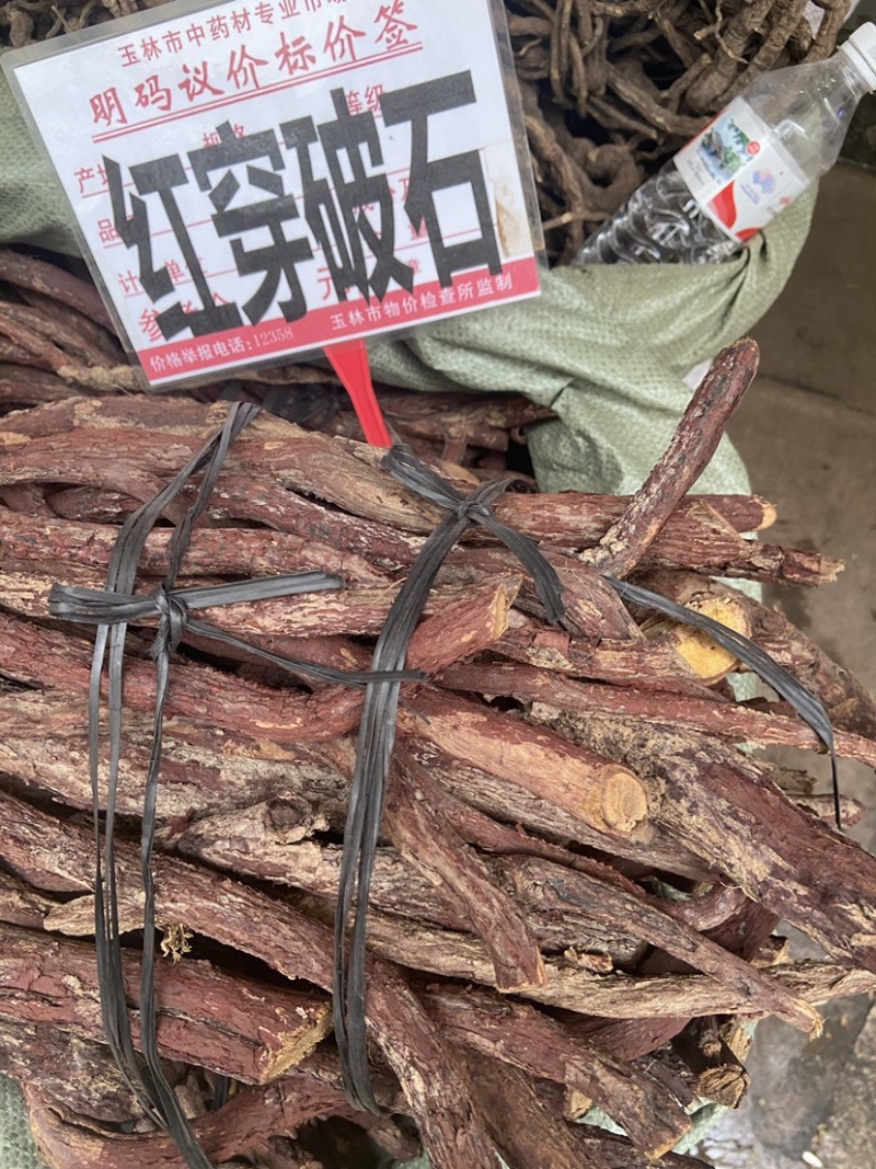 中药材野生红穿破石纯根状元红青藤根铁牛入石