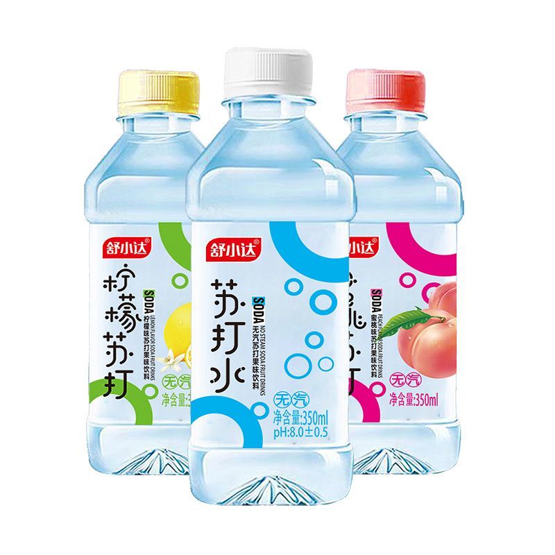 舒小达苏打水350ml×24瓶无糖无气弱碱果味苏打水饮料