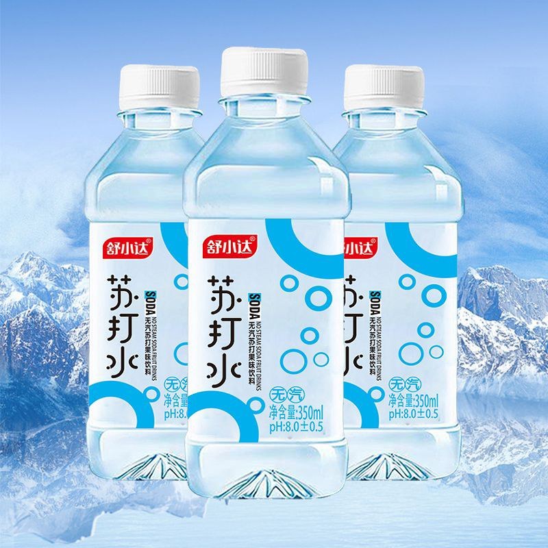 舒小达苏打水350ml×24瓶无糖无气弱碱果味苏打水饮料