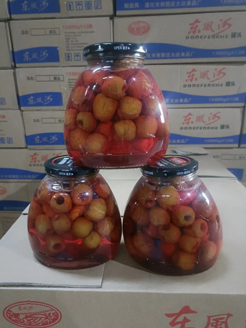 水果罐头厂家发货唐山遵化水果罐头黄桃山楂什锦等