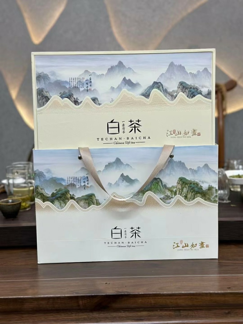 明前安吉绿茶白茶手采新茶玉兰花香250克礼盒装茶叶