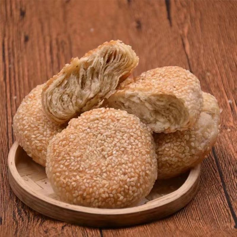 麻将烧饼麻酱火烧老北京天津半成品芝麻油酥真空特产小吃火烧