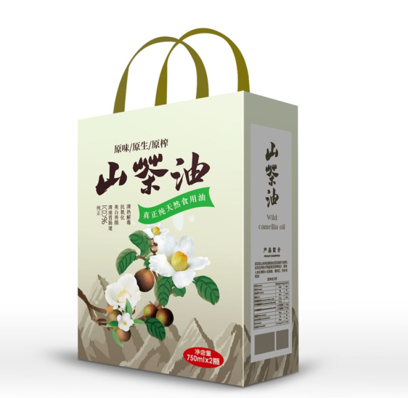 专业生产山茶油亚麻油核桃油礼盒标签定制