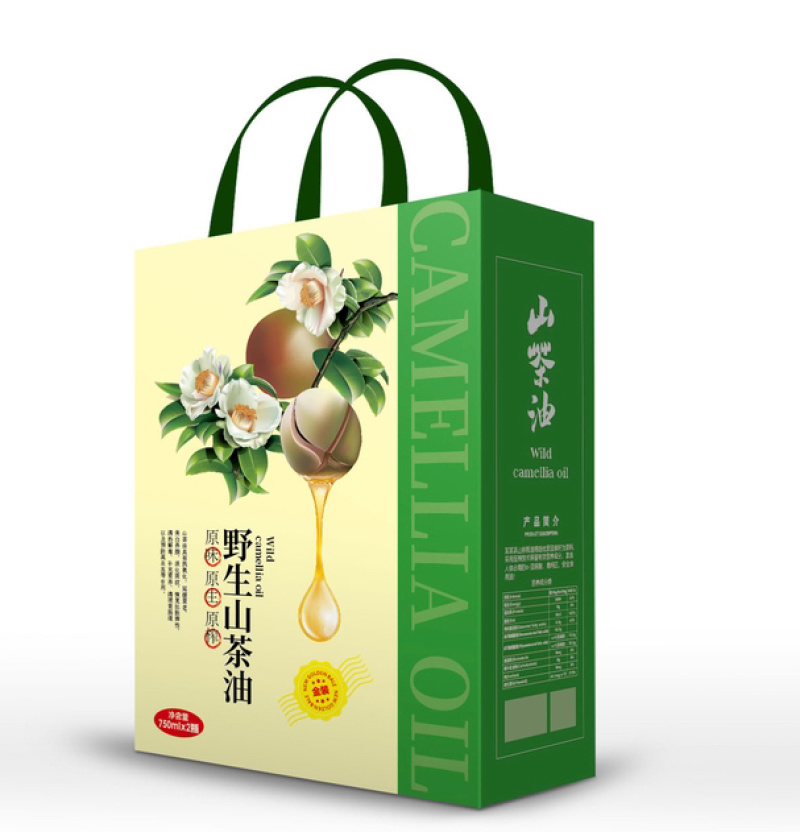 专业生产山茶油亚麻油核桃油礼盒标签定制