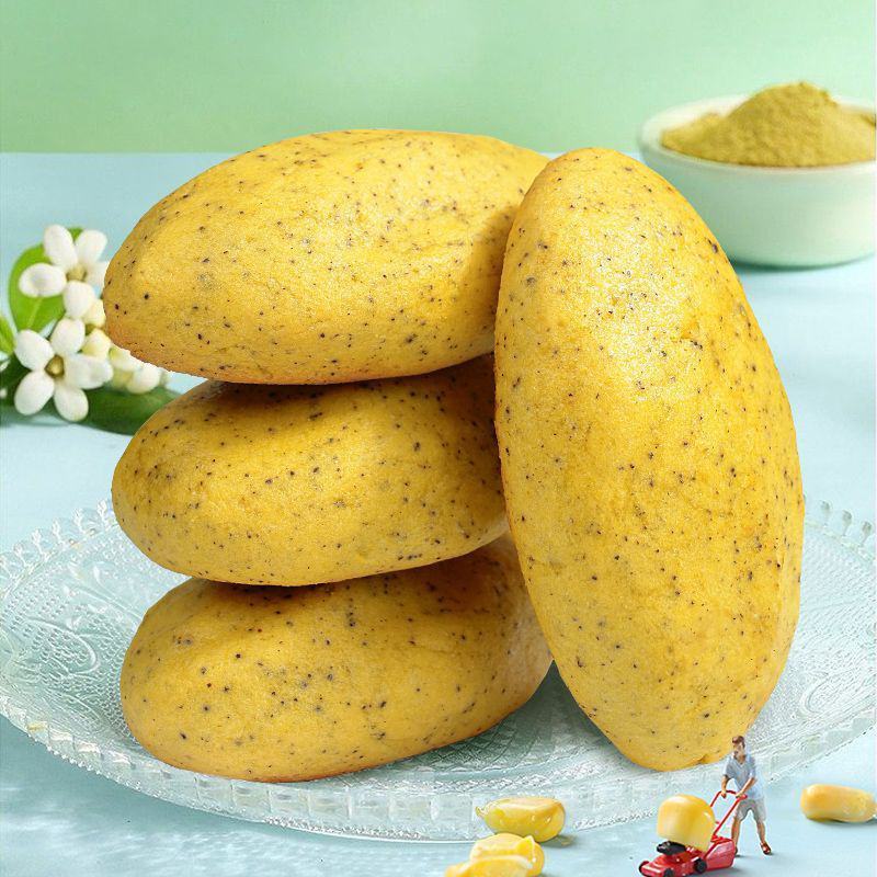 纯粗粮杂粮玉米饼子锅贴窝窝头不加糖不搀面粉粑粑饱腹早餐主