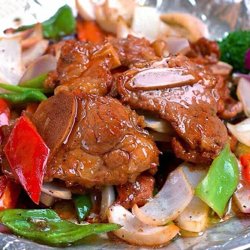 黑椒猪排带骨猪扒酒店餐饮半成品调理腌制特色菜商用冷冻食材