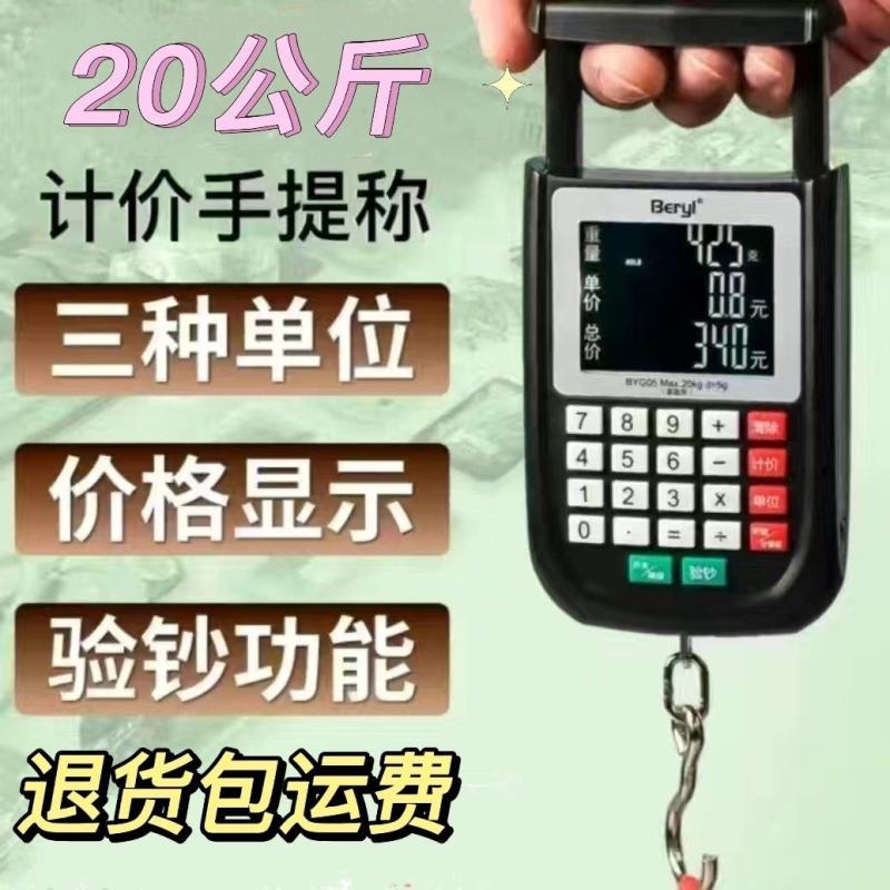 高精度计价电子称精准手提秤弹簧钩秤快递行李秤家用买卖秤