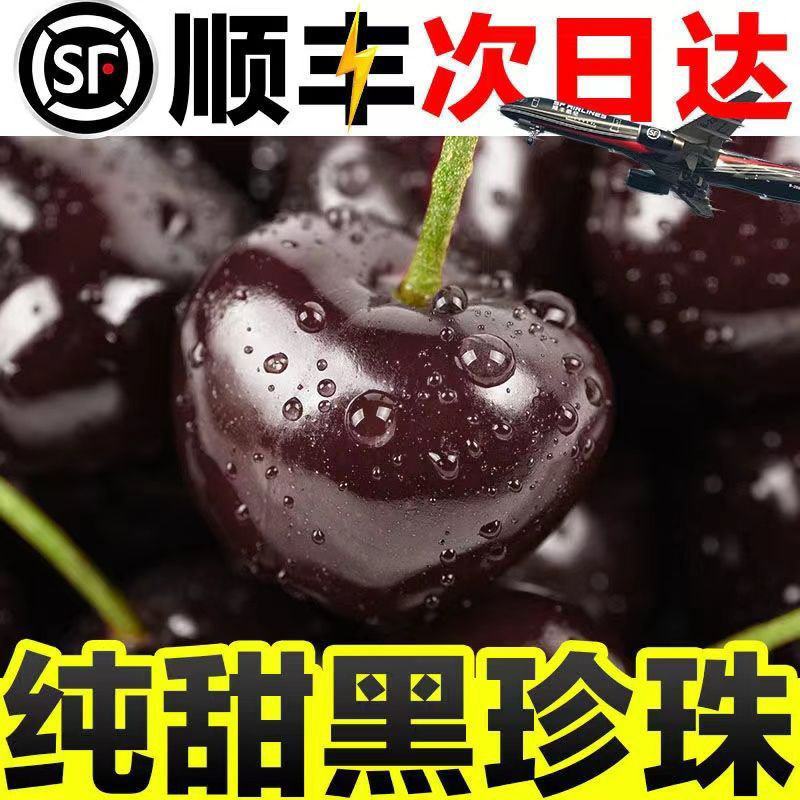 【现货速发】大樱桃车厘子黑珍珠顺丰包邮新鲜水果脆