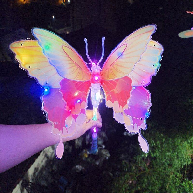 新款发光蝴蝶led灯手持魔法棒儿童玩具地推夜市礼品闪光