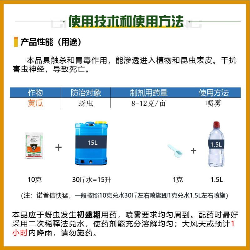 诺普信快猛20%啶虫脒葡萄花卉黄瓜多肉蚜虫飞虱蓟马农药杀