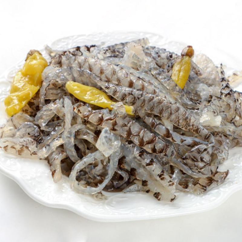 泡椒鱼皮凉拌脆爽口香辣鱼皮休闲零食即食熟食商用批发鱼皮