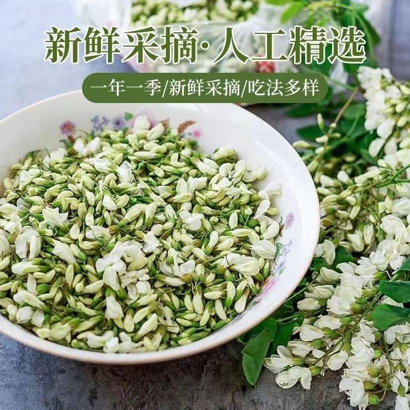 2023年新鲜洋槐花现摘现发野生杨槐纯花骨朵花苞槐米蔬菜