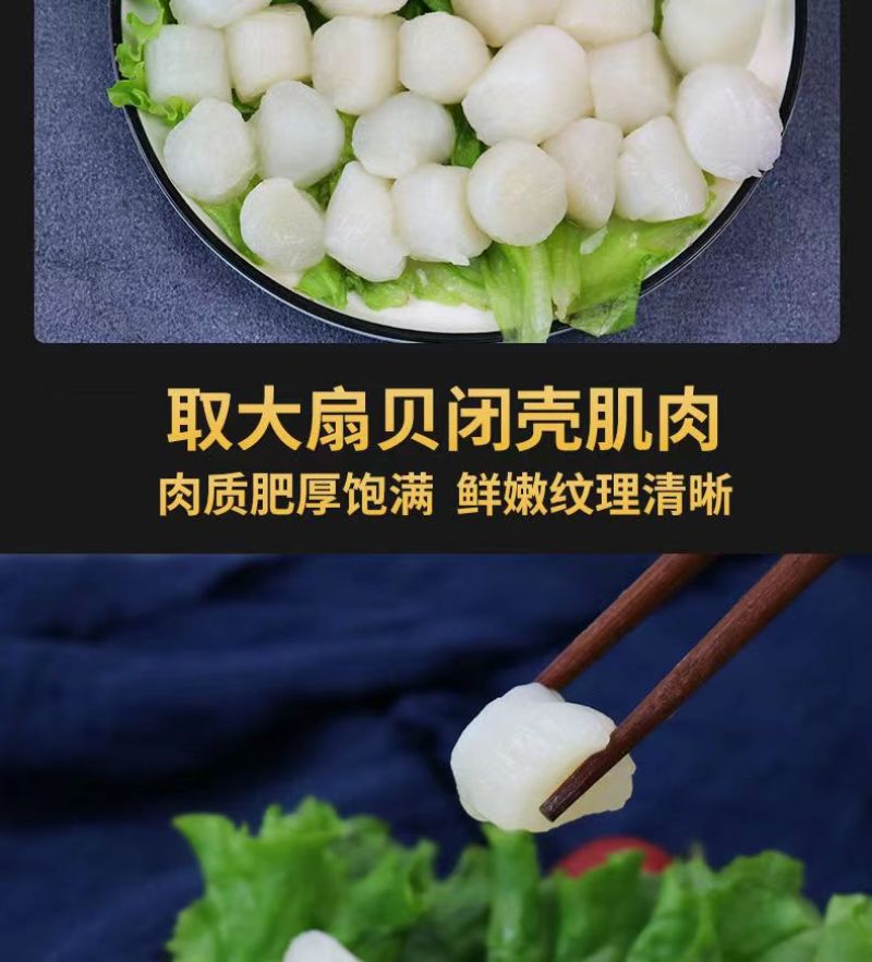新鲜速冻新鲜扇贝柱冷冻元贝柱瑶柱扇贝丁海鲜批发零售