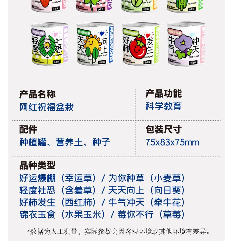 网红种植小盆栽儿童diy草莓种植罐头四叶草盆栽办公室迷你