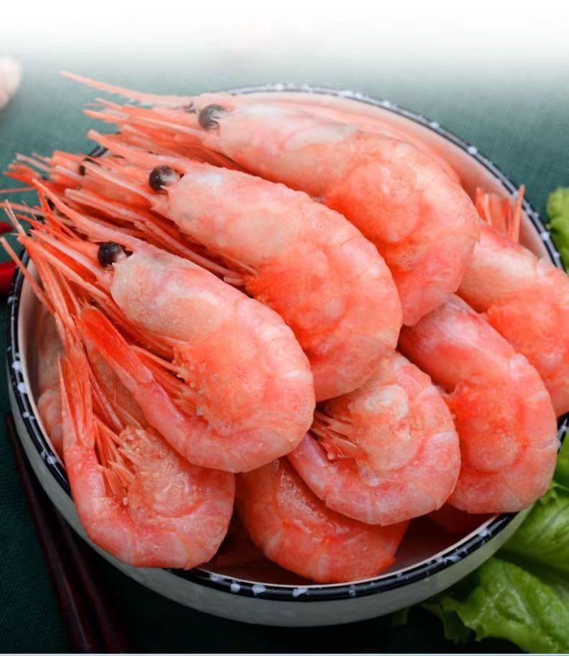 北极虾甜虾头籽80-100规格化冻即食一盒3斤包邮