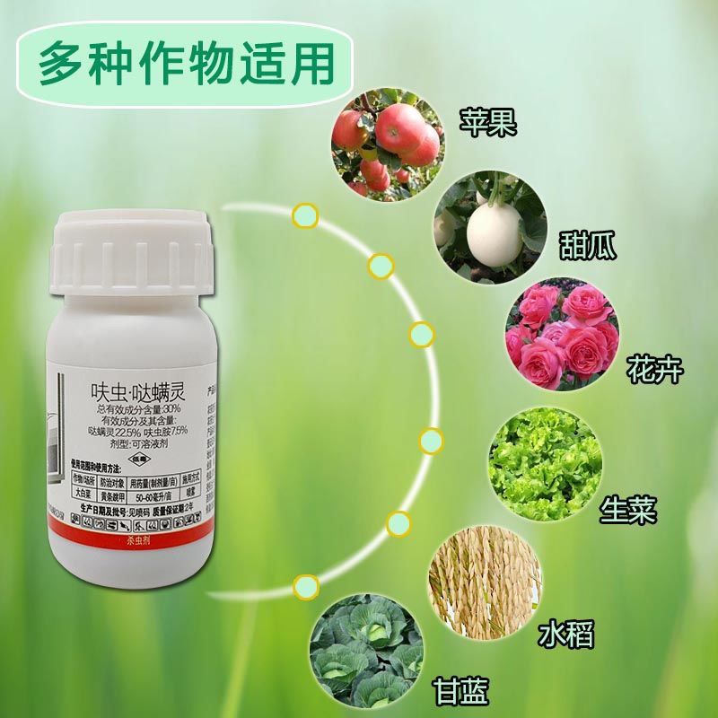刺中呋虫哒螨灵30%黄条跳甲飞虱蚜虫蓟马盲蝽蟓飞虫杀虫剂