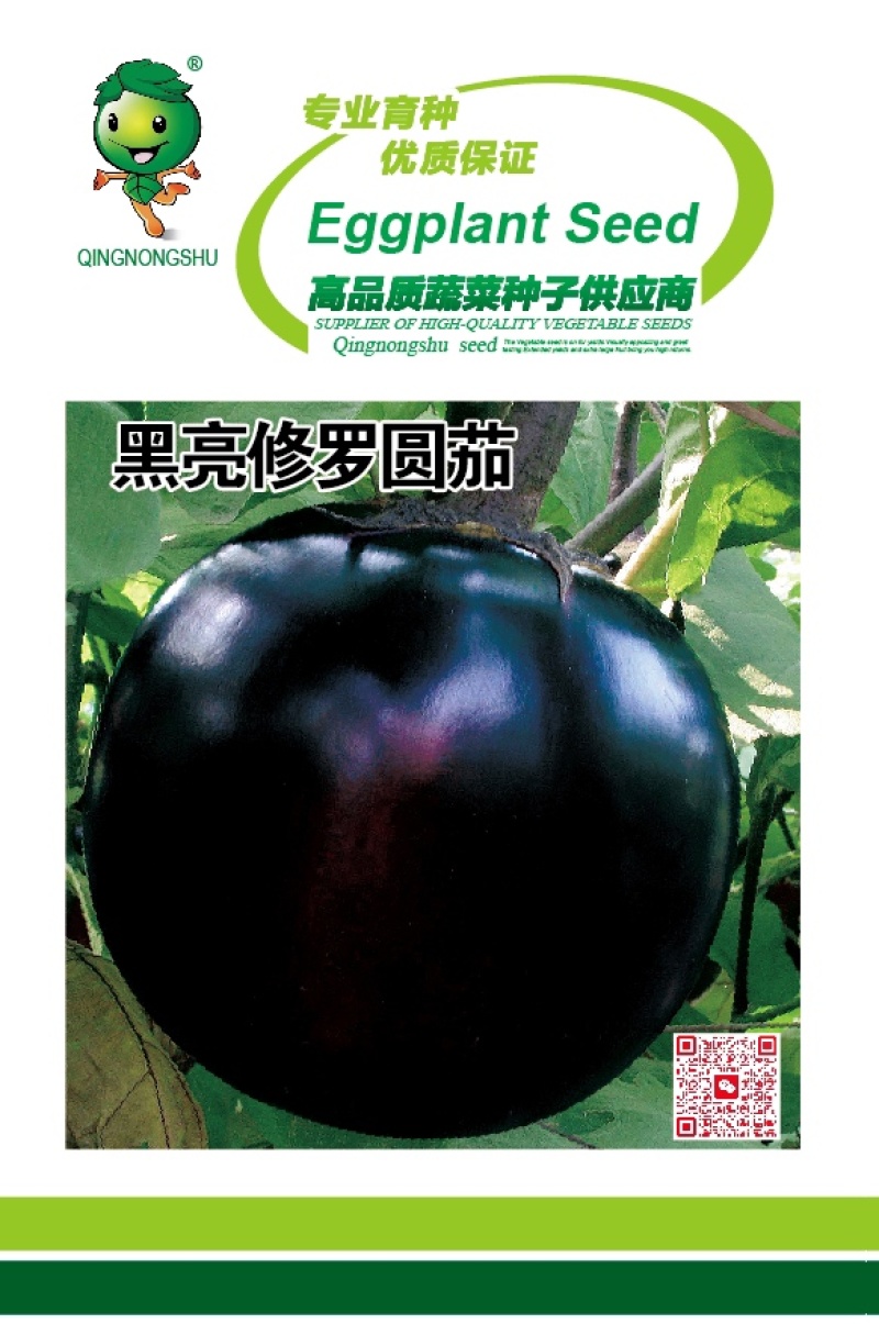 【优质】球形巨无霸超亮黑将军大黑色油亮茄子种子