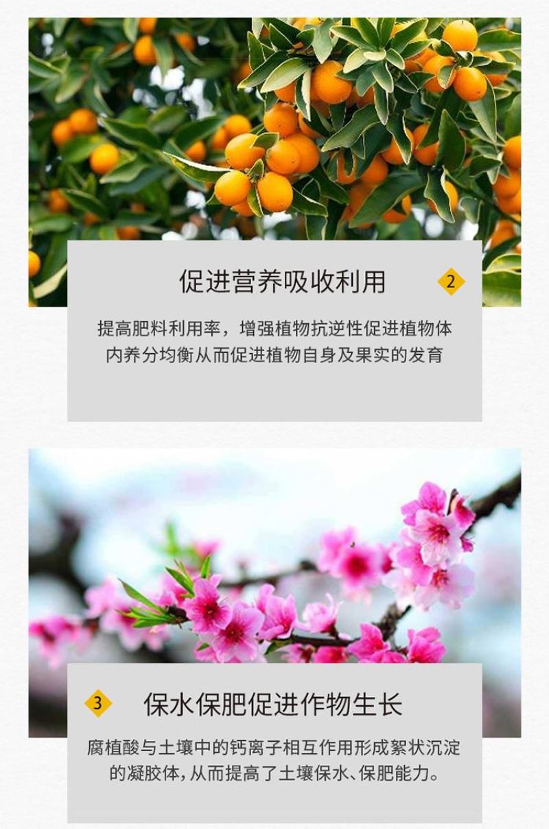 含腐植酸有机肥料含钙镁硫锌硼等中微量元素，生根养根