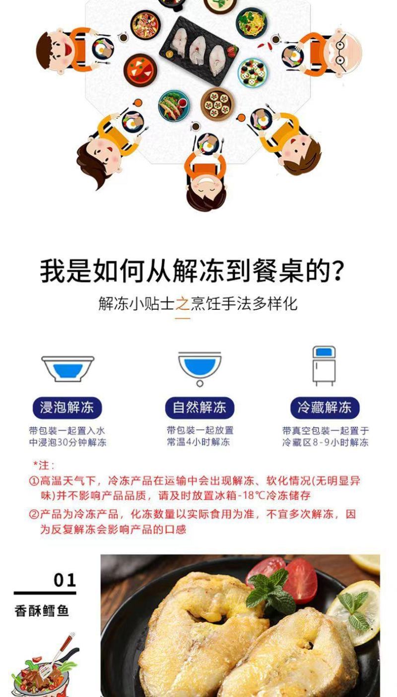 无头鱼深海鳕鱼去头去内脏鳕鱼块明太鱼宝宝辅食海水鱼鳕鱼狭