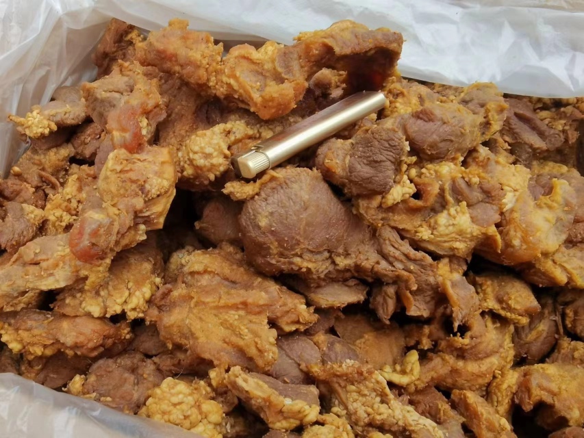 香芋地瓜球炸制过程图