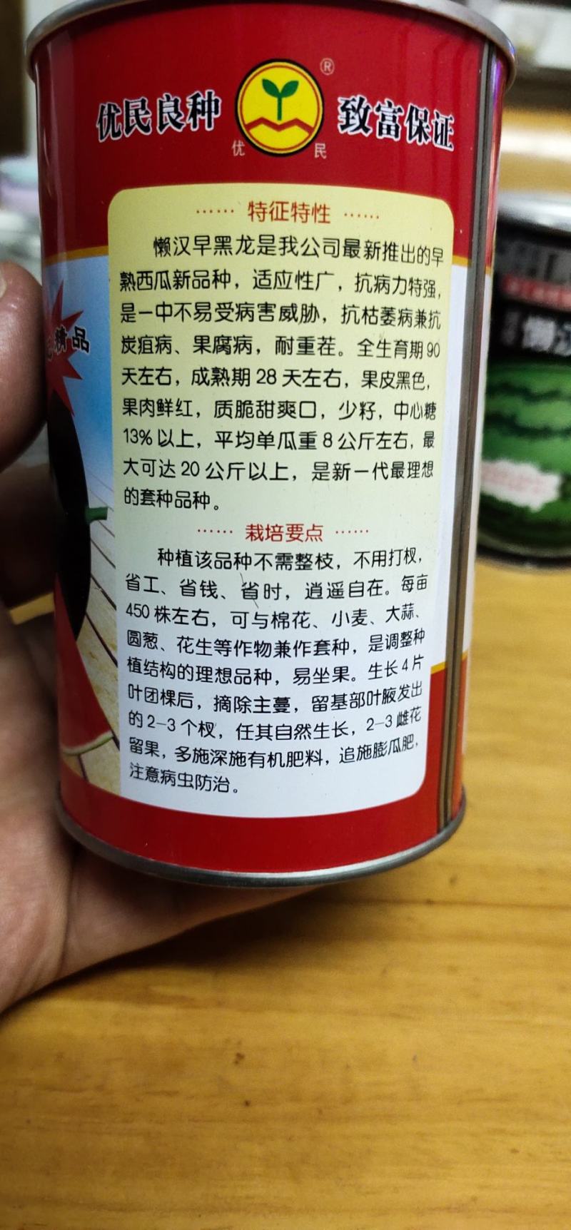 懒汉早黑龙西瓜种子，早熟抗病高糖，纯黑，