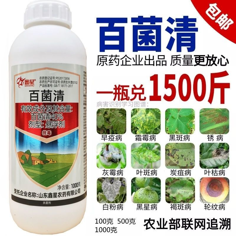 百菌清悬浮剂40%水剂柑橘果树蔬菜花卉早疫病杀菌剂