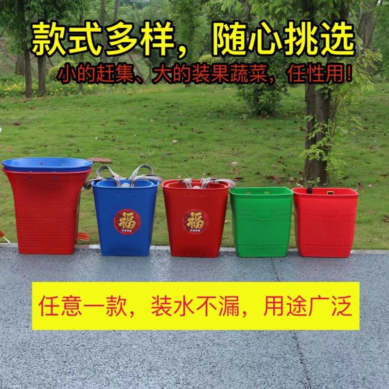 塑料背篓特厚超大号熟胶塑料箩农用赶集买菜多功能框背篓小孩