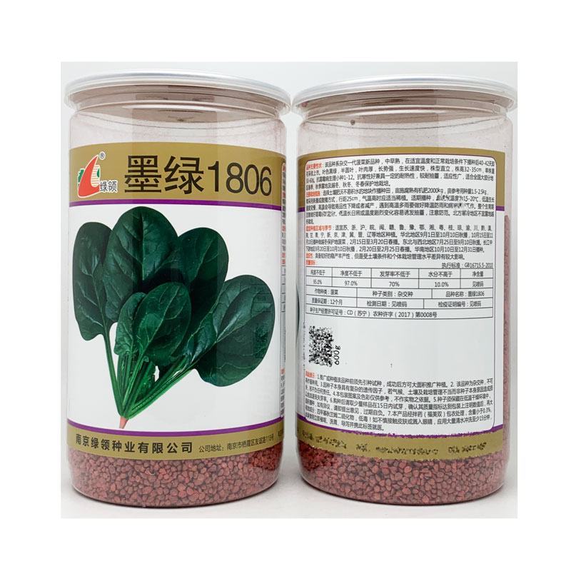 墨绿1806菠菜种子耐寒半圆叶黑绿直立红根菠菜籽600克