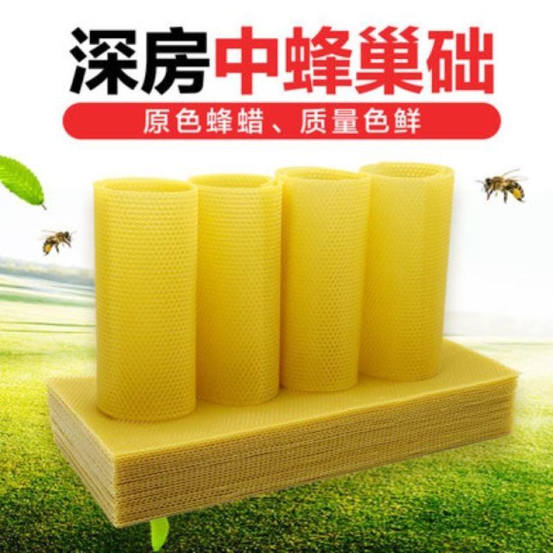 长冀巢础中蜂巢础蜜蜂巢础深房蜂蜡养蜂工具巢脾30