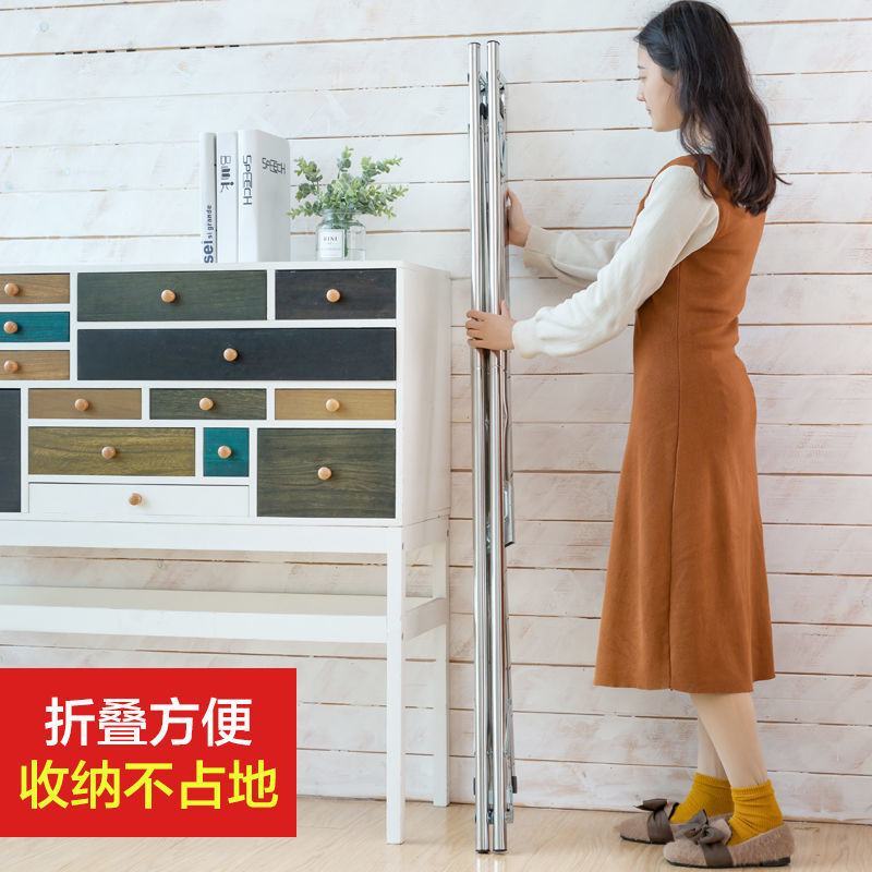 不锈钢晾衣架落地折叠室内外晒衣架双杆阳台挂衣架X型简易晾