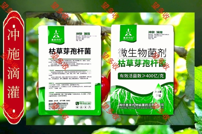 奥丰400亿枯草芽孢杆菌微生物菌剂生根壮苗抗重茬防根腐