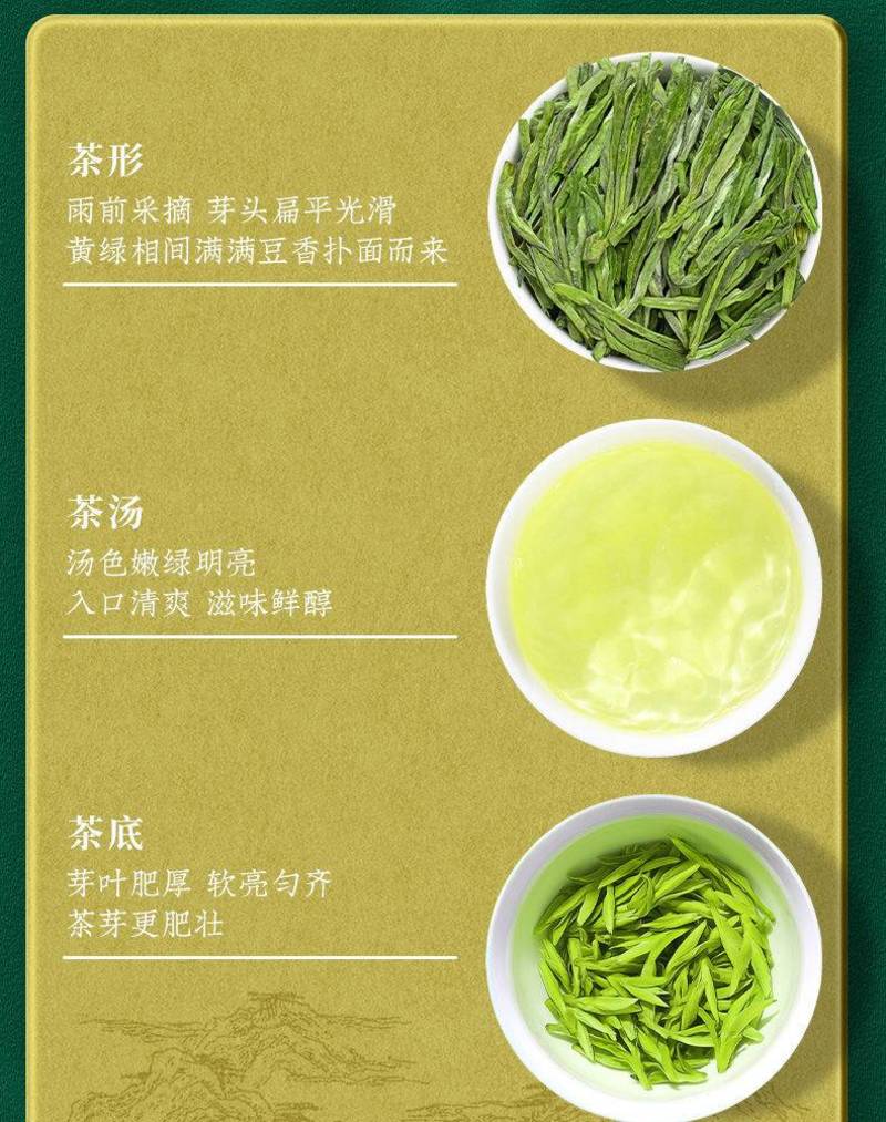 龙井茶叶2023新茶一级雨前春茶豆香型嫩芽浓香型